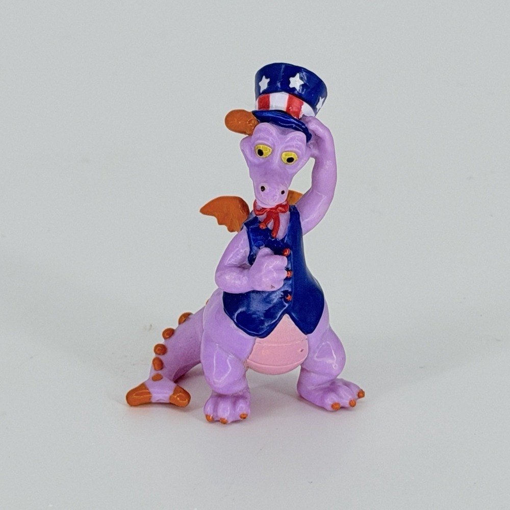 Disney Epcot Figment PVC Figure 1982 World Showcase USA 3" Vintage
